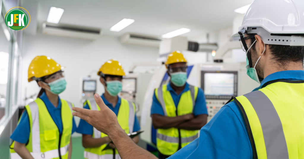 Construction professionals attending an SSSTS training course in a classroom environment.